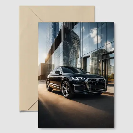 Audi Q5 Parked Outside Glass City Building