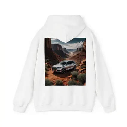 Audi Q7 Silver SUV Red Canyon Desert