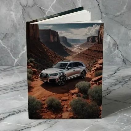 Audi Q7 Silver SUV Red Canyon Desert