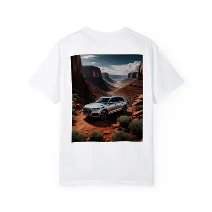 Audi Q7 Silver SUV Red Canyon Desert