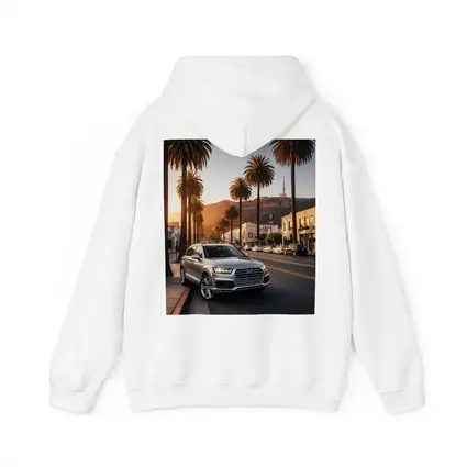 Audi Q7 Silver SUV Los Angeles Sunset