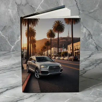 Audi Q7 Silver SUV Los Angeles Sunset
