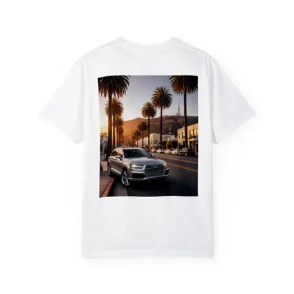Audi Q7 Silver SUV Los Angeles Sunset