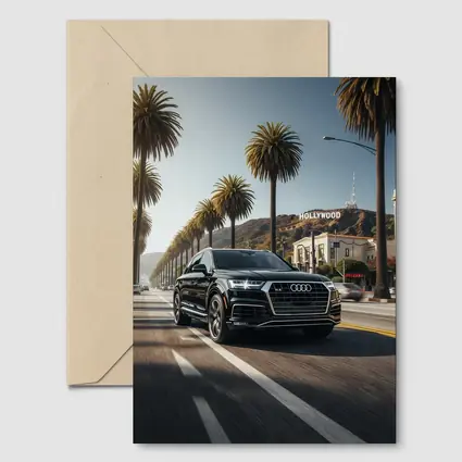 Audi Q7 Cruising Hollywood Los Angeles Street