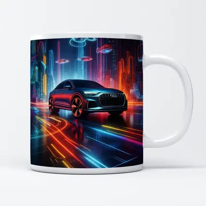 Audi Q8 Neon Futuristic City Night
