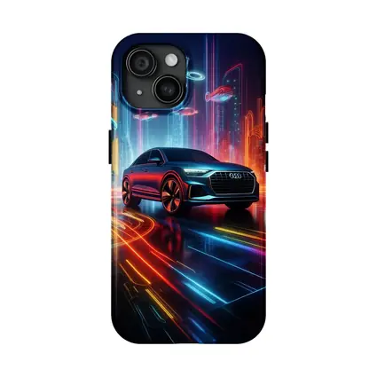 Audi Q8 Neon Futuristic City Night