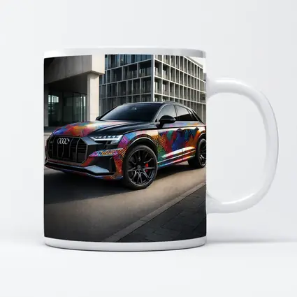 Audi Q8 Colorful Custom Wrap Urban Setting