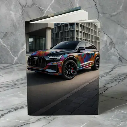 Audi Q8 Colorful Custom Wrap Urban Setting