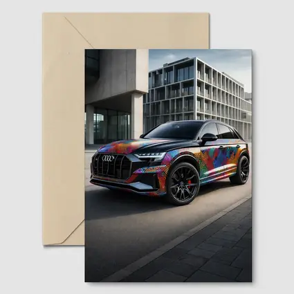 Audi Q8 Colorful Custom Wrap Urban Setting