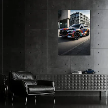 Audi Q8 Colorful Custom Wrap Urban Setting