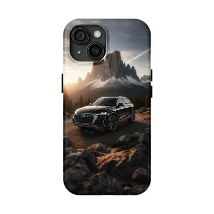 Audi Q8 Parked On Mountain Road Sunset
