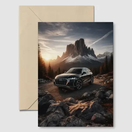 Audi Q8 Parked On Mountain Road Sunset