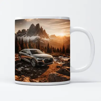 Audi Q8 Parked At Mountain Sunset