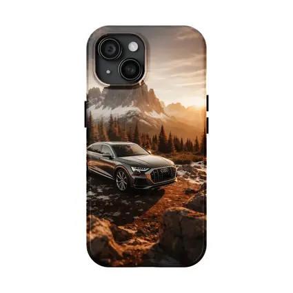 Audi Q8 Parked At Mountain Sunset