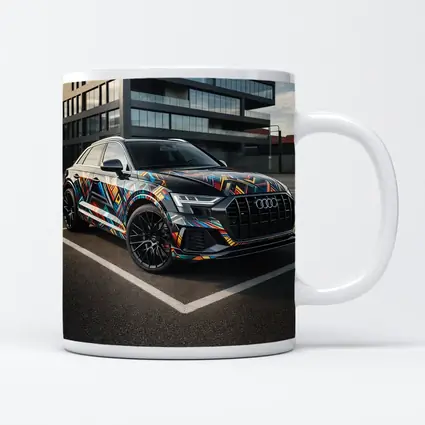 Audi Q8 Colorful Wrap Urban Parking Lot