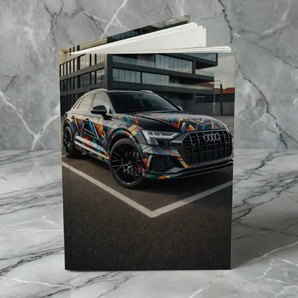 Audi Q8 Colorful Wrap Urban Parking Lot