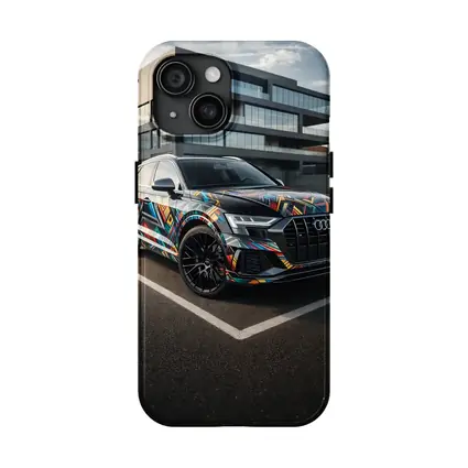 Audi Q8 Colorful Wrap Urban Parking Lot