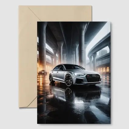 Audi RS Sedan Wet Urban Underpass Night
