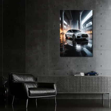 Audi RS Sedan Wet Urban Underpass Night