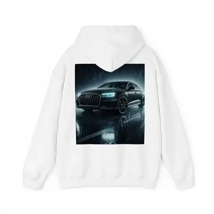 Audi A8 Black Sedan Rainy Night Street