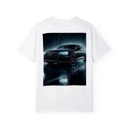 Audi A8 Black Sedan Rainy Night Street