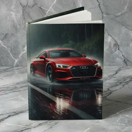 Audi R8 Quattro Red Rainy Road Drive