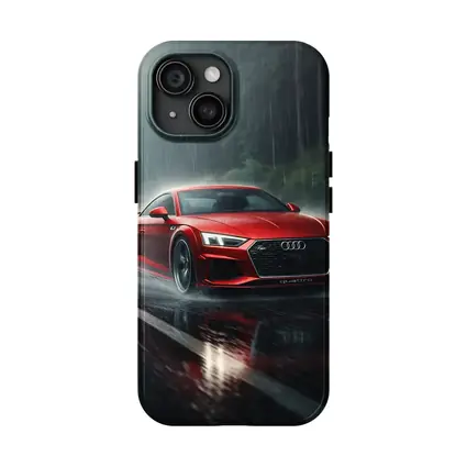 Audi R8 Quattro Red Rainy Road Drive