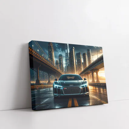 Audi R8 Dark City Night Bridge Scene