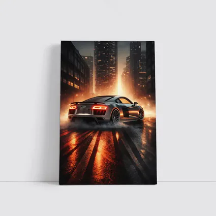 Audi R8 Drifting City Street Night
