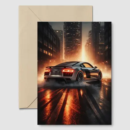 Audi R8 Drifting City Street Night