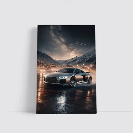 Audi R8 Drifting on Wet Night Road