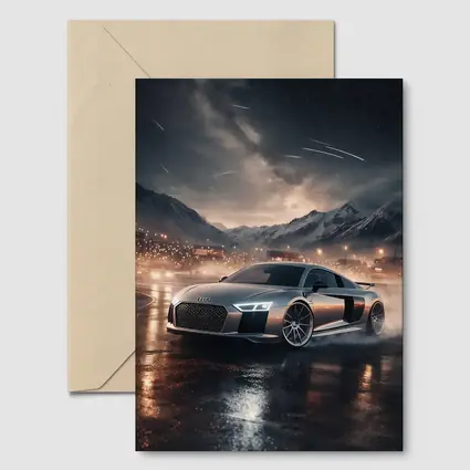 Audi R8 Drifting on Wet Night Road