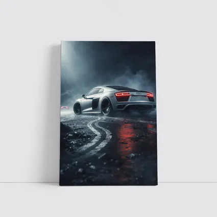 Audi R8 Drifting Wet Dark Street