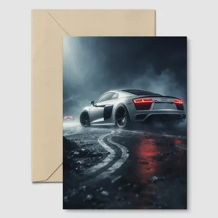 Audi R8 Drifting Wet Dark Street