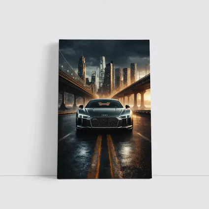 Audi R8 Dark City Night Bridge Scene