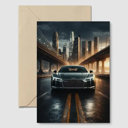 Audi R8 Dark City Night Bridge Scene
