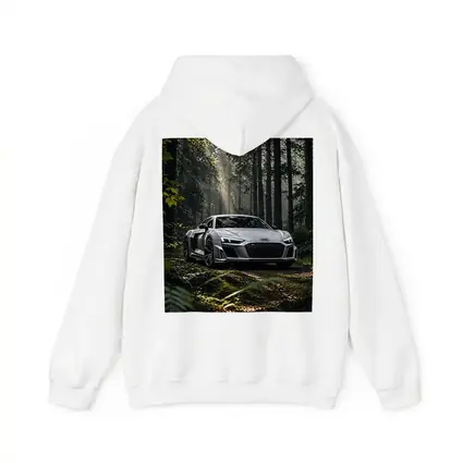 Audi R8 Silver Supercar Forest Setting