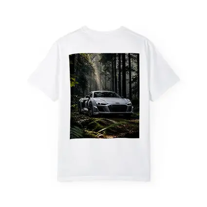Audi R8 Silver Supercar Forest Setting