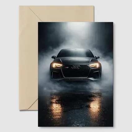 Audi RS3 Front View Dark Foggy Night