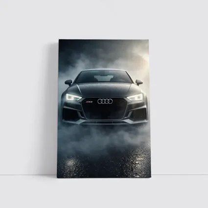 Audi RS3 Front View Dark Foggy Night