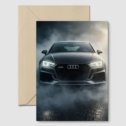 Audi RS3 Front View Dark Foggy Night