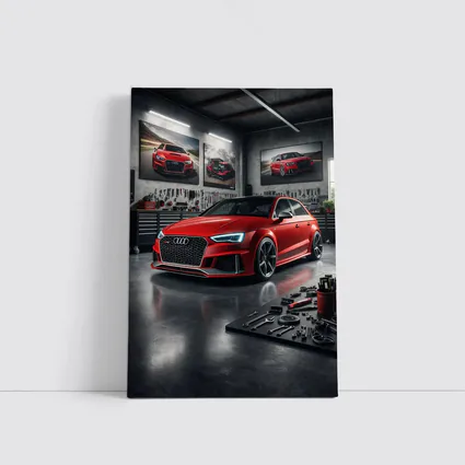 Audi RS3 Red Hot Hatchback Garage Scene