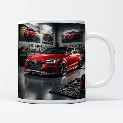 Audi RS3 Red Hot Hatchback Garage Scene