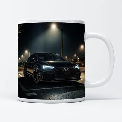 Audi RS4 Black Sedan Night Street