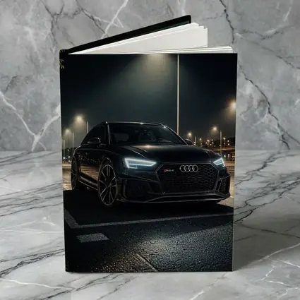 Audi RS4 Black Sedan Night Street