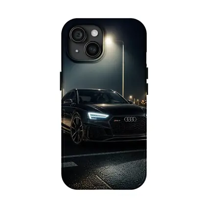 Audi RS4 Black Sedan Night Street