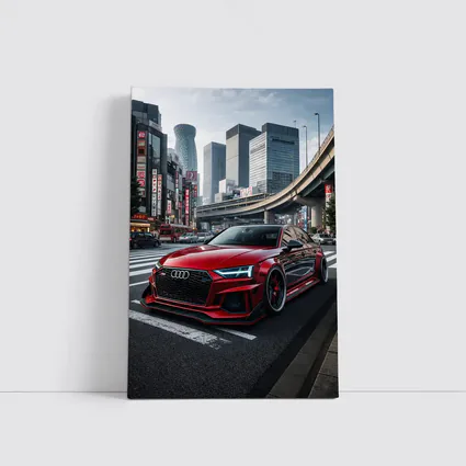 Audi RS4 Red Tokyo City Streets