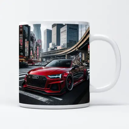 Audi RS4 Red Tokyo City Streets