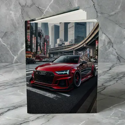 Audi RS4 Red Tokyo City Streets