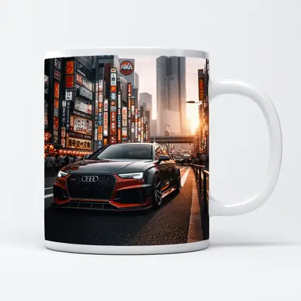 Audi RS4 Glowing Tokyo City Streets Sunset